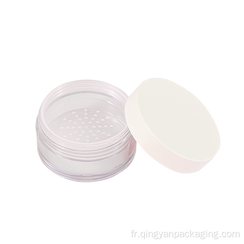 Conteneur en poudre ronde cosmétique en plastique